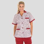 SCRUB COAT WOMAN SHORT VICHY S/S MIX
