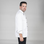 CHAQUETA COCINA UNISEX NAPOLES BLANCA VIVO COLOR