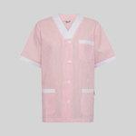 BLUSA SANITARIO UNISEX PICO ABIERTO VICHY COMBINADA