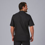 CASACO COZINHA UNISSEXO POPELINE FINO PRETO M/C
