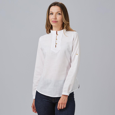 CAMISA MUJER FALSO LINO FLORA