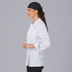 VESTE CUISINE UNISEXE BOUTONS RECOUVERTS MANCHES LONGUES BLANC
