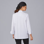 VESTE CUISINE UNISEXE BOUTONS RECOUVERTS MANCHES LONGUES BLANC
