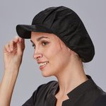 CASQUETTE FEMME POPELINE NOIR (Paq. 10 un.) 
