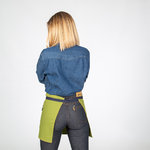 TABLIER COURT DELAVÉ SERGÉ BI COLORE DENIM INDIGO 40X69 CM 
