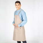 TABLIER À BAVETTE GRIS BRETELLES DOS 87X72 CM
