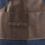 DENIM AND LEATHER OVERALL APRON
