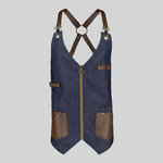 UNISEX KURUME LEATHER AND DENIM VEST
