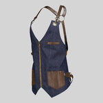 UNISEX KURUME LEATHER AND DENIM VEST

