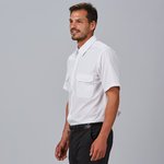 UNISEX ELASTANE SHIRT WITH EPAULETTES M/C
