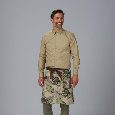 DELANTAL CORTO ESTAMPADO FLORES 50X74 CM