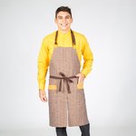 GREMBIULE CON PETTORINA IN CIOCCOLATO 2 COLORI 82X72 CM
