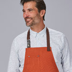 APRON BIB WITH HERRINGBONE CONTRASTS 88x74 cm