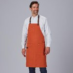 APRON BIB WITH HERRINGBONE CONTRASTS 88x74 cm