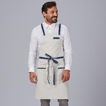 APRON BIB WITH POCKET AND MATCHING/CONTRASTING TIES 88x74 cm