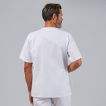 BLUSA HOMBRE SANITARIA BOTON PRESION M/C "RED LINE"