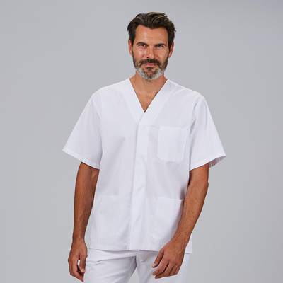 BLUSA HOMBRE SANITARIA BOTON PRESION M/C