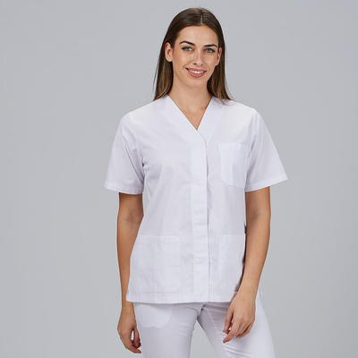 BLUSA MUJER SANITARIA BOTON PRESION M/C 